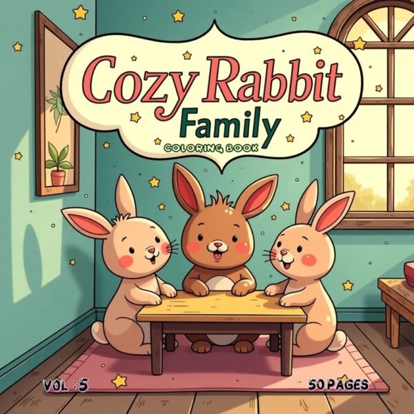 Rabbit Family Cozy Coloring pages Vol. 5: Sweetest Bunny Dreams