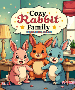 Coloring book Cozy Rabbit Family Vol. 2 Sweet Bunny Moments