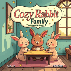 Rabbit Family Cozy Coloring pages Vol. 5 Sweetest Bunny Dreams