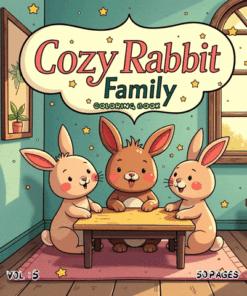 Rabbit Family Cozy Coloring pages Vol. 5 Sweetest Bunny Dreams