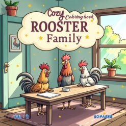 Rooster Family Cozy Coloring pages Vol. 2 Fun Farmyard Magic