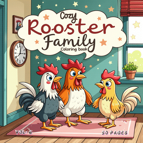 Coloring Pages Cozy Rooster Family Vol. 6 Has Arrived