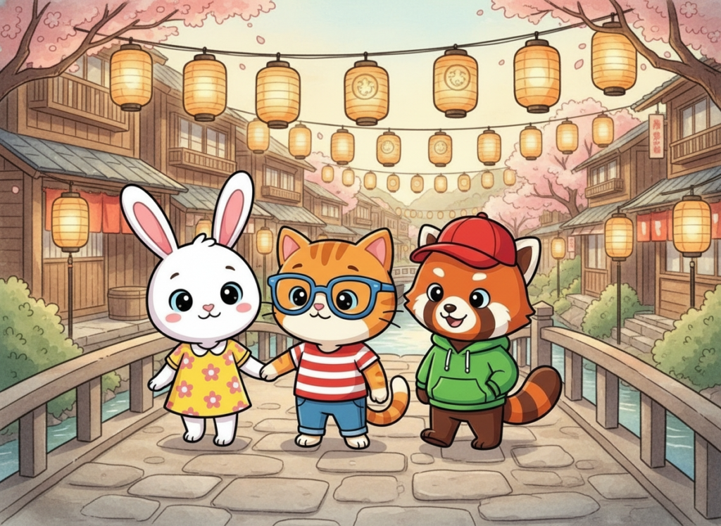 The Journey of Pipo lulu and mimi Lantern night in Kyoto-1779052381792
