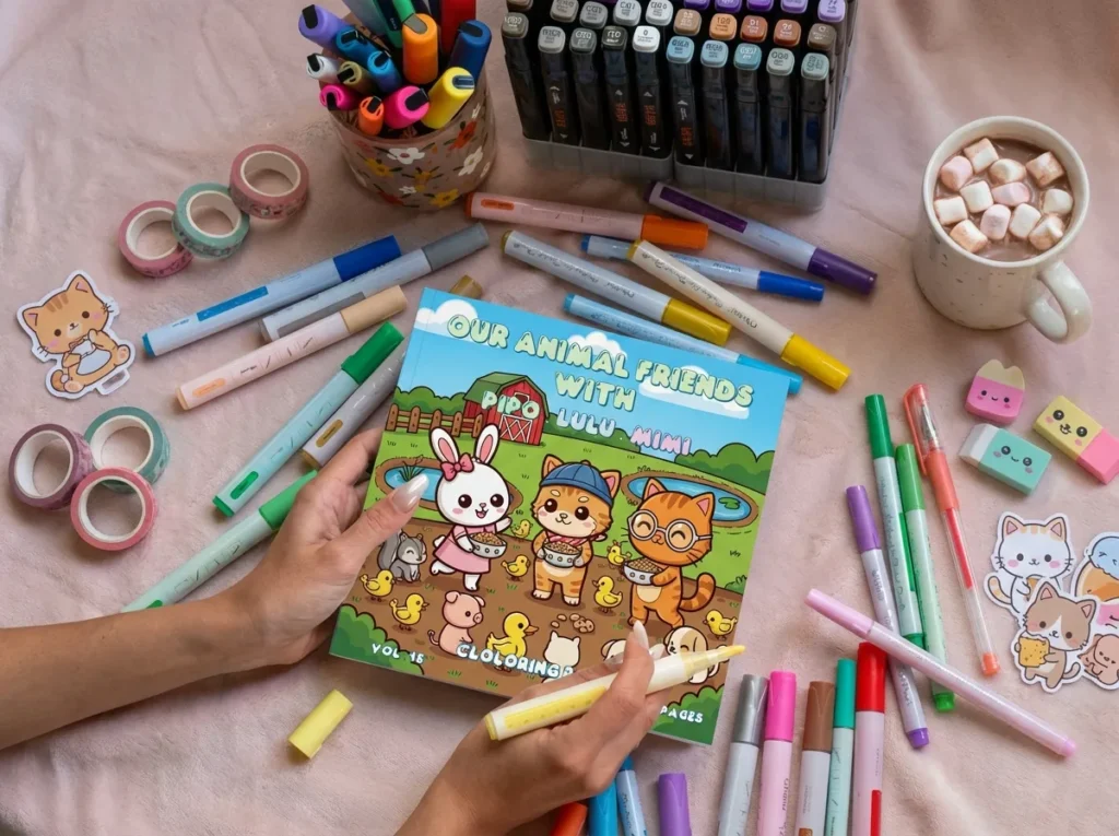 The Real Benefits of Cozy Friends Coloring Book for Children Ages 3 to 10 img 2