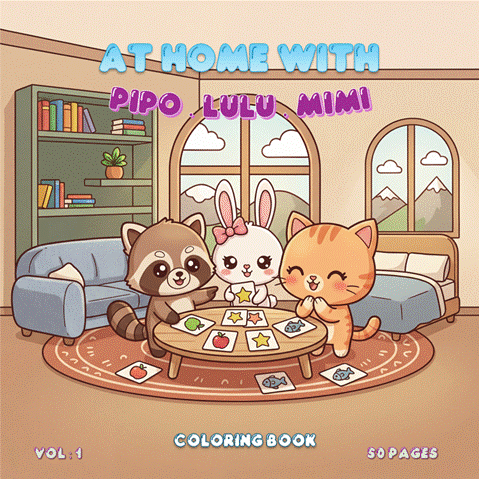 1 - At home with Pipo Lulu and Mim 100 pages- VOL 1 MIX