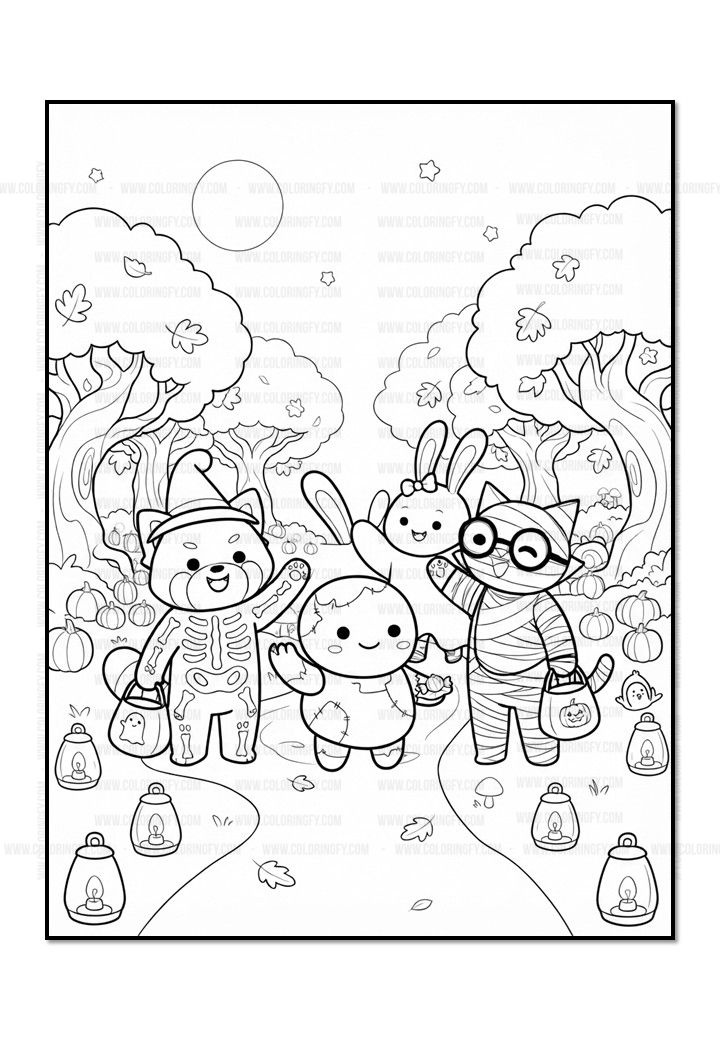 Cute Halloween pipo lulu & mimi vol 5 digital coloring book - Image 4