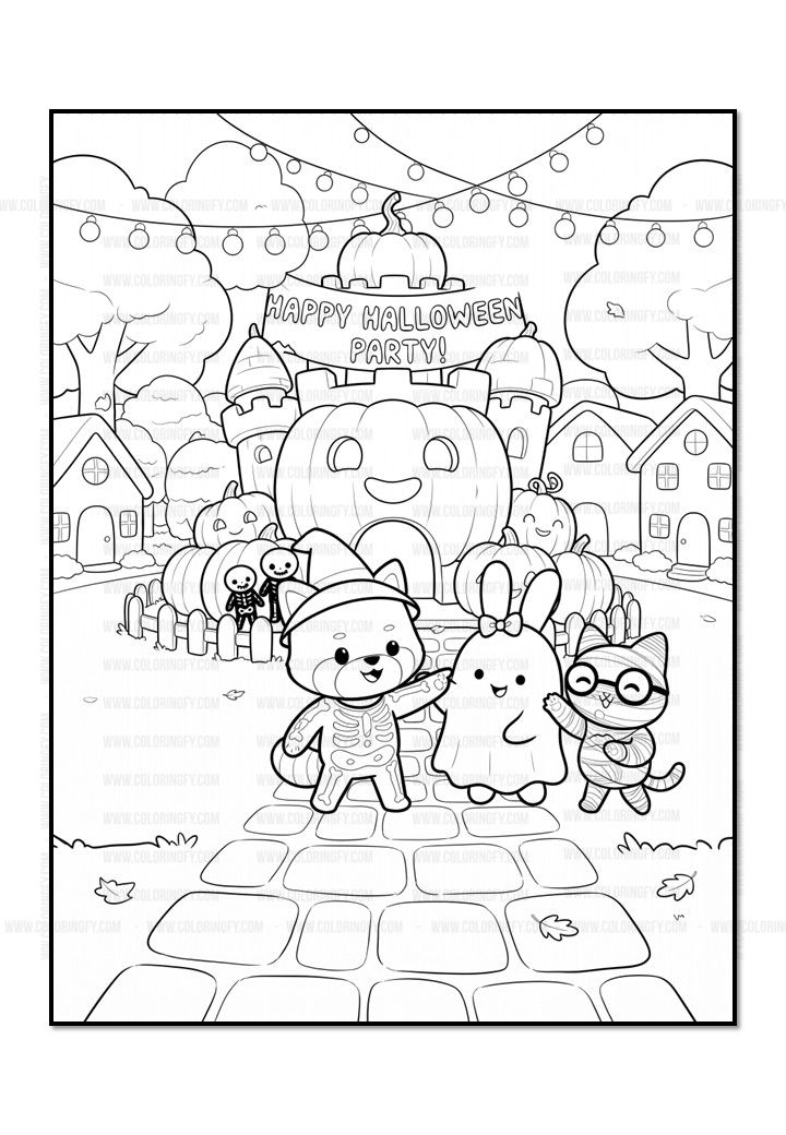 Cute Halloween pipo lulu & mimi vol 5 digital coloring book - Image 2