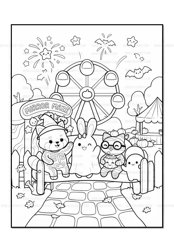 Spooky Fun Halloween Party pipo lulu & mimi Coloring Vol. 4 - Image 2