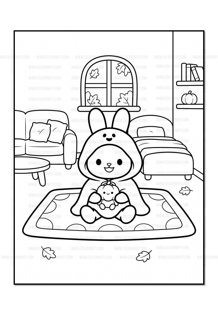 Cute Halloween pipo lulu & mimi vol 5 digital coloring book - Image 3